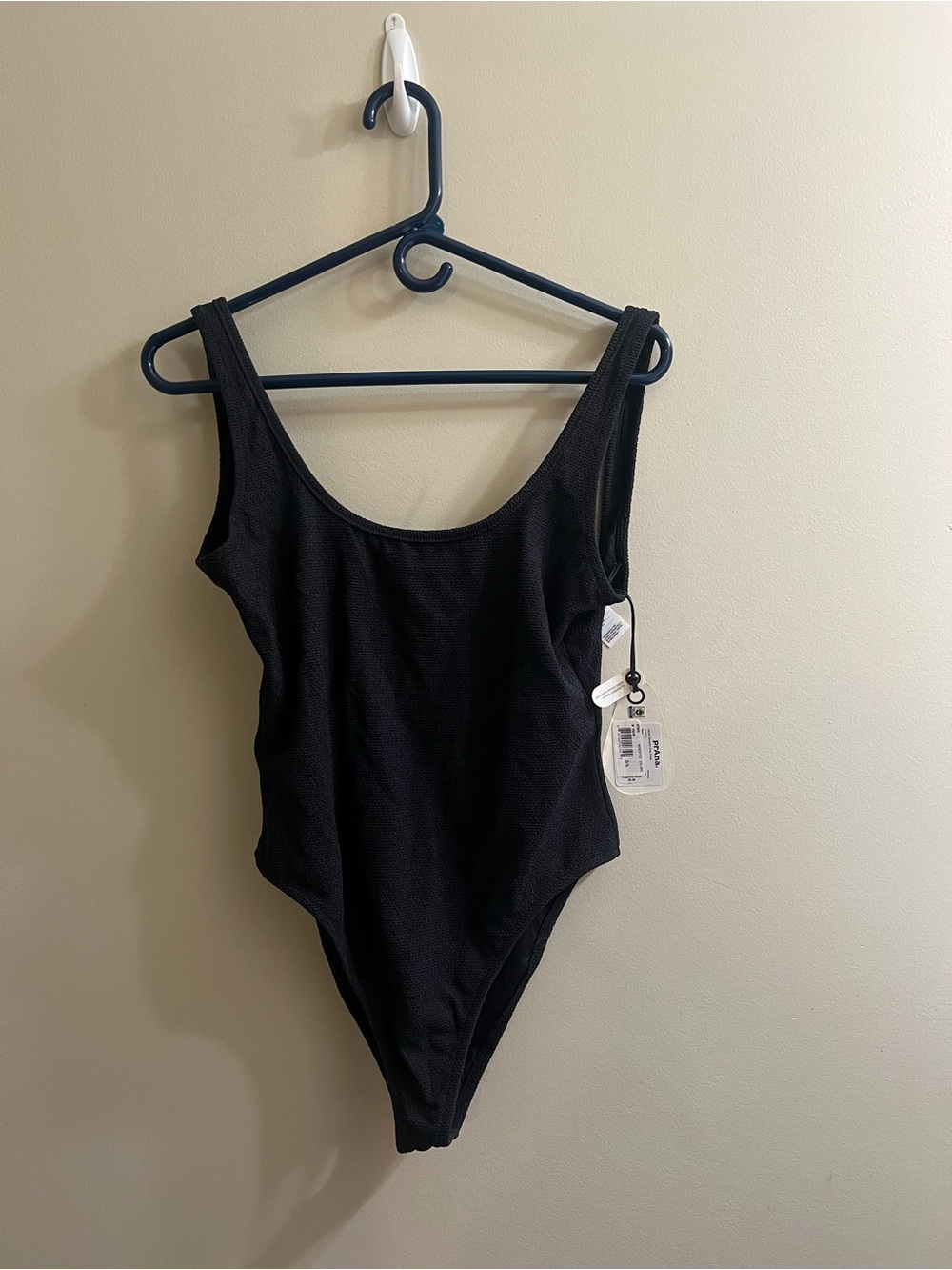 prAna Lahari Scrunch One Piece Swimsuit Black Size Medium NWT